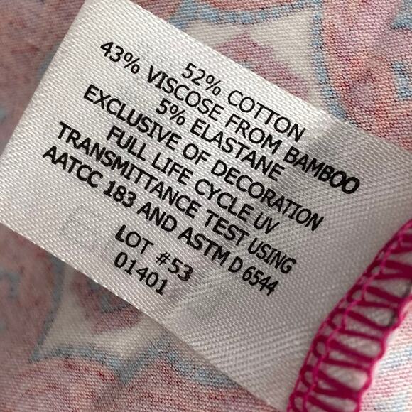 Coolibar Oceanside Tunic Dress UPF 50+ Sun Protection Mini Printed Pink Womens L - Picture 6 of 7